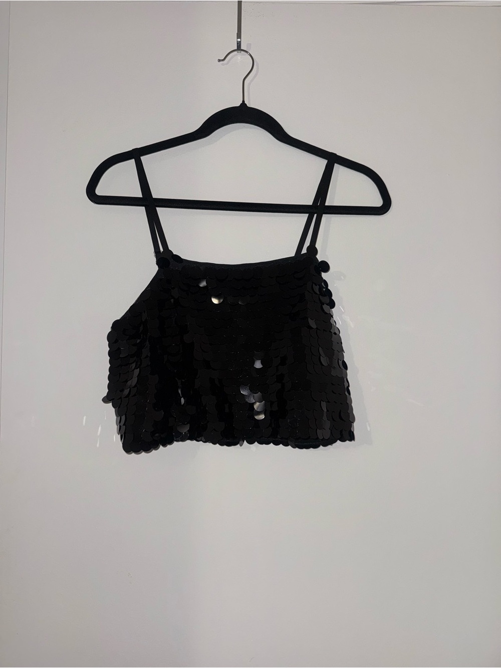 wild fable Black Sequin Cropped Cami